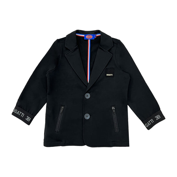 Boys Black Logo-Patch Blazer