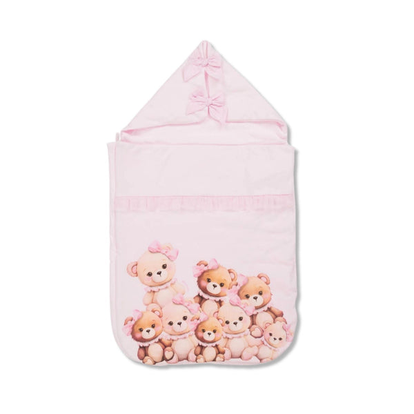 Baby Girls Pink Bear Cotton Nest (75cm)