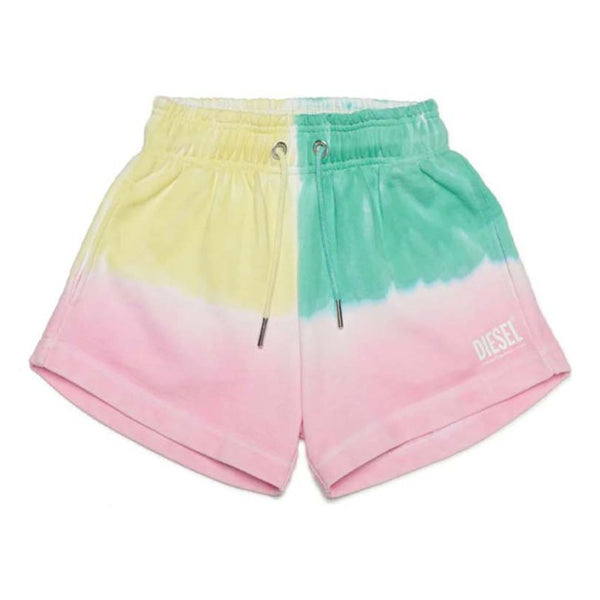 Girls Multicolor plush shorts with logo