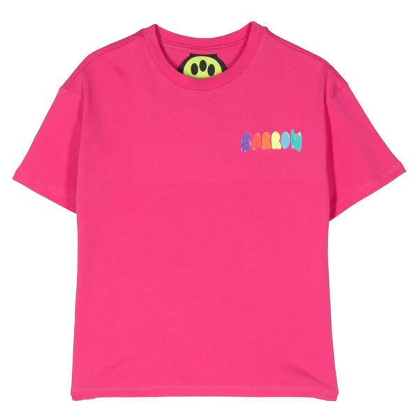 Barrow Kids Logo-Print Pink T-Shirt
