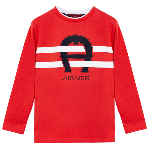 Girls Red Logo-Print T-Shirts