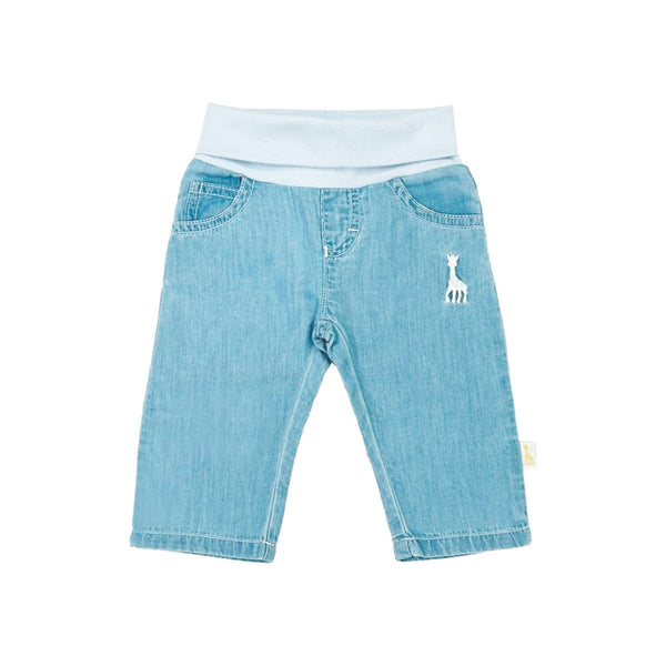 Baby Girls Blue Logo-Patch Trouser