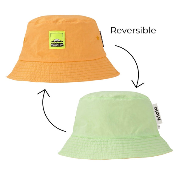 Kids Orange & Lime Green Reversible Bucket Hat