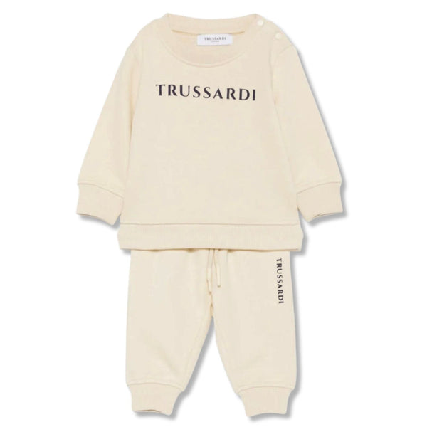 Baby Boys Cream Logo-Print Tracksuit