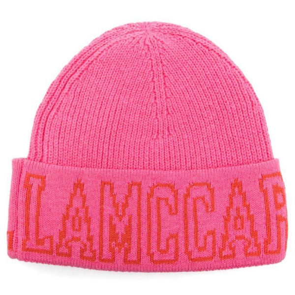 Girls Pink Knitted Logo-Print Beanie