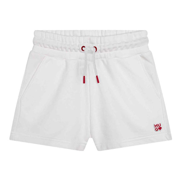 Boys White Cotton Shorts