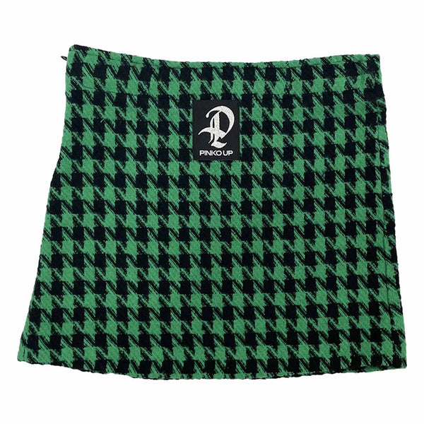Green Wool Skirt With Logo