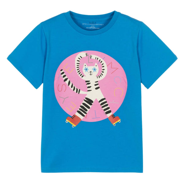 Girls Blue Cotton T-Shirt