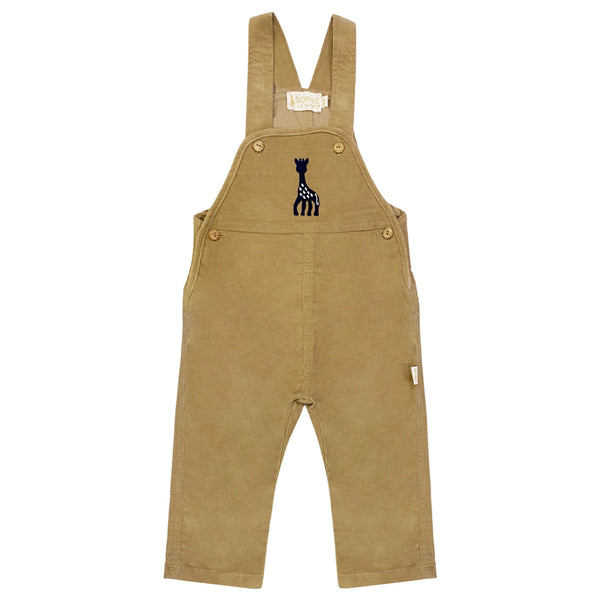 Baby Boy Beige Embroidered-Logo Jumpsuit