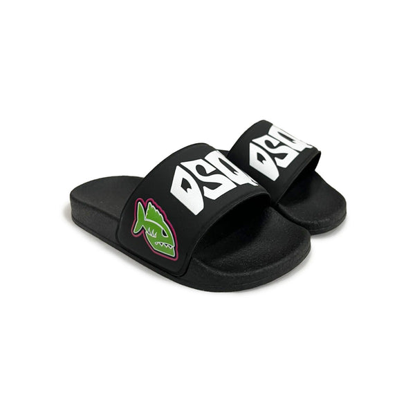 Boys Black Logo-Print Slides