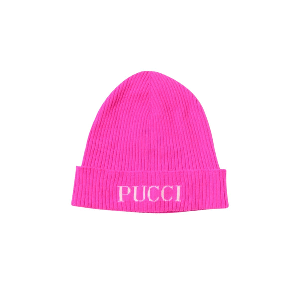 Girls Pink Logo Wool Beanie