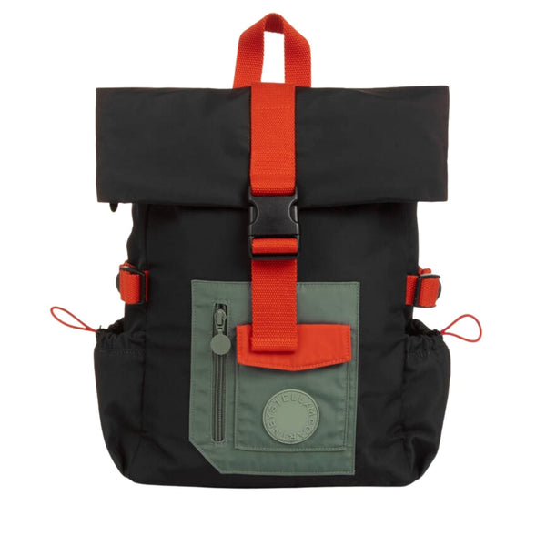 Boys Black & Green Logo-PatchÂ Backpack