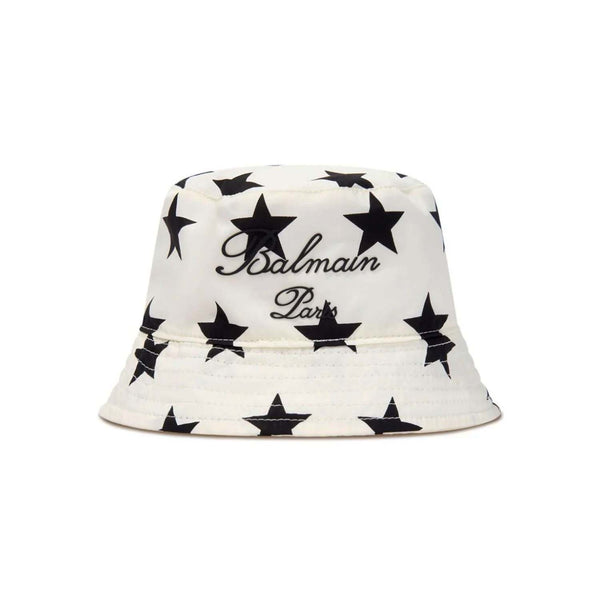 Unisex Ivory Star-Print Bucket Hat