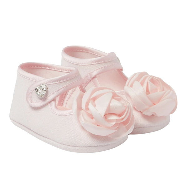 Baby Girls Pink Flower Patch Ballerinas