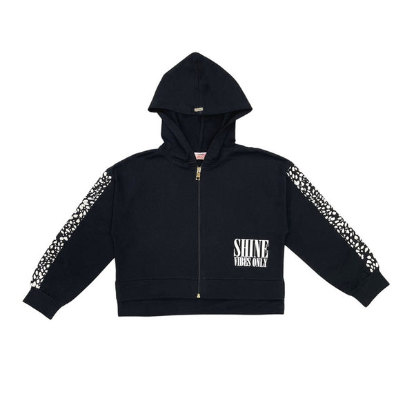 Black Print Jacket For Girls