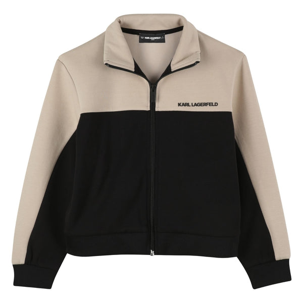 Boys Black Logo-Print Zip-Up Sweatshirts