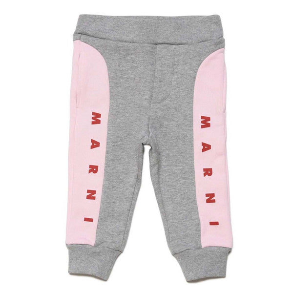 Baby Kids Grey Fleece Logo Print Jogger