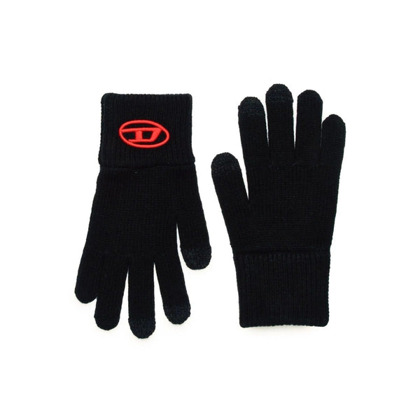 Unisex Black D-Logo Knitted Gloves