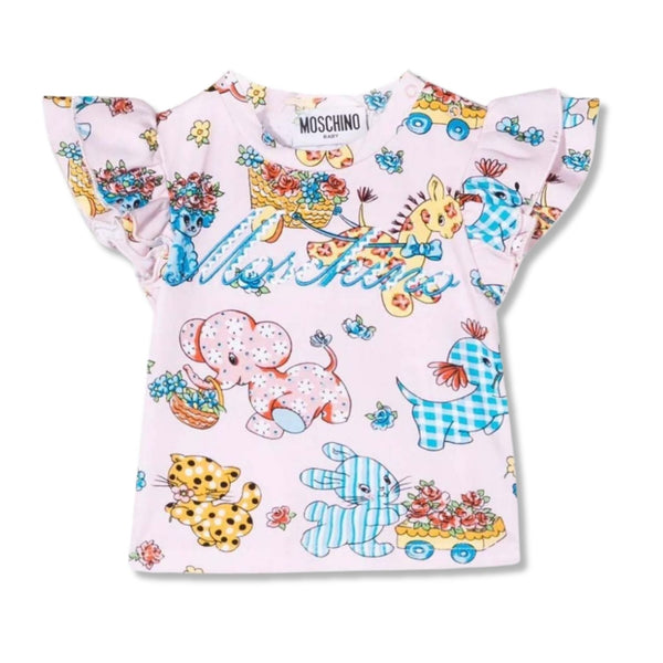 Graphic Print Ruffle T-shirt