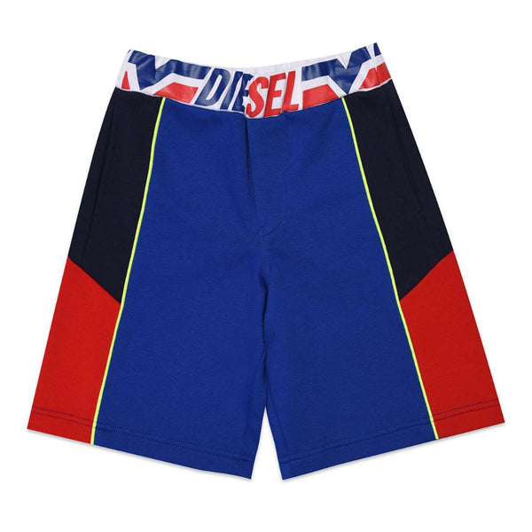 Boys Blue Cotton Logo Shorts