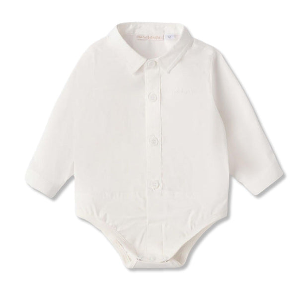 Baby Boys White Logo-Print Rompers