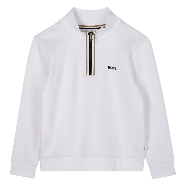 Boys White Logo-Print Sweatshirt