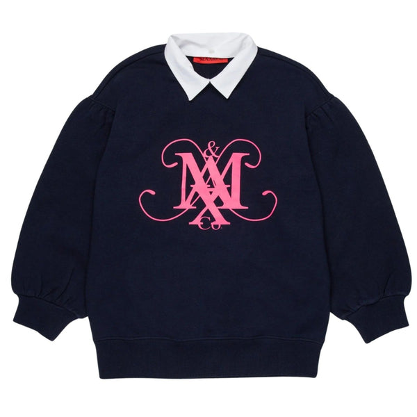 Girls Blue Logo-Print Sweatshirts