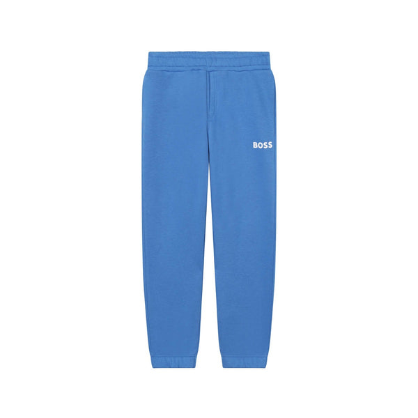 Boys Blue Logo Print Trouser