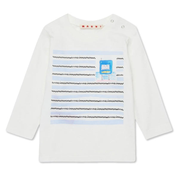 Baby Unisex White Graphic-Print T-Shirts