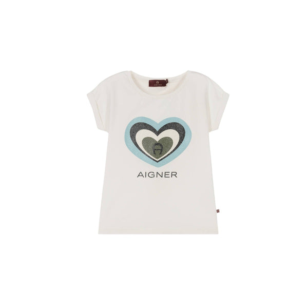 Baby Girls Ivory Cotton Logo T-Shirt