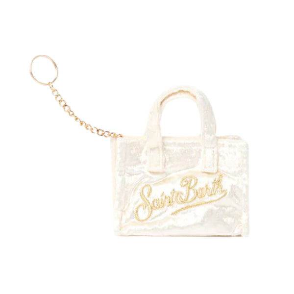 Girls Cream Mini Embroidered-Logo Handbag