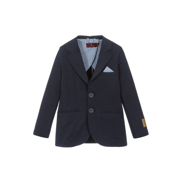 Boys Navy Blue Cotton Blazer