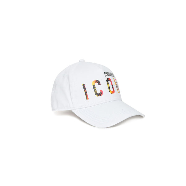 White Logo Print Cap For Unisex