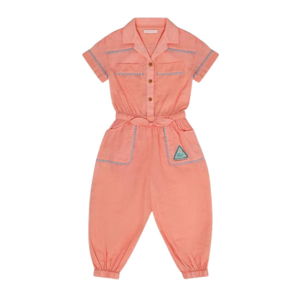 Girls Peach Junie Pocket Detail Jumpsuit