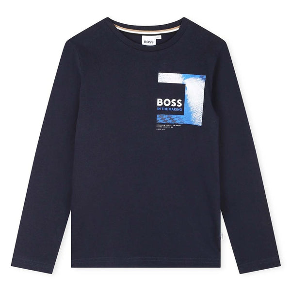 Boys Navy Blue Dream Big Cotton T-Shirt