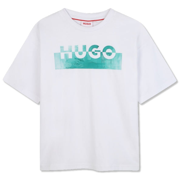Boys White Logo-Print T-Shirts