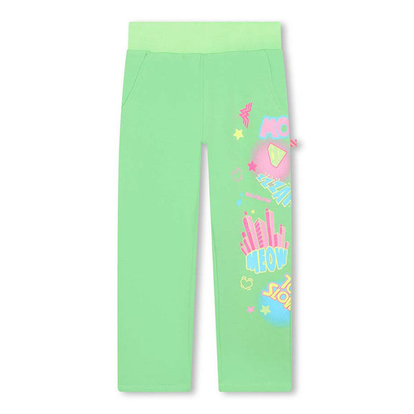 Girls Green Cotton DC Joggers
