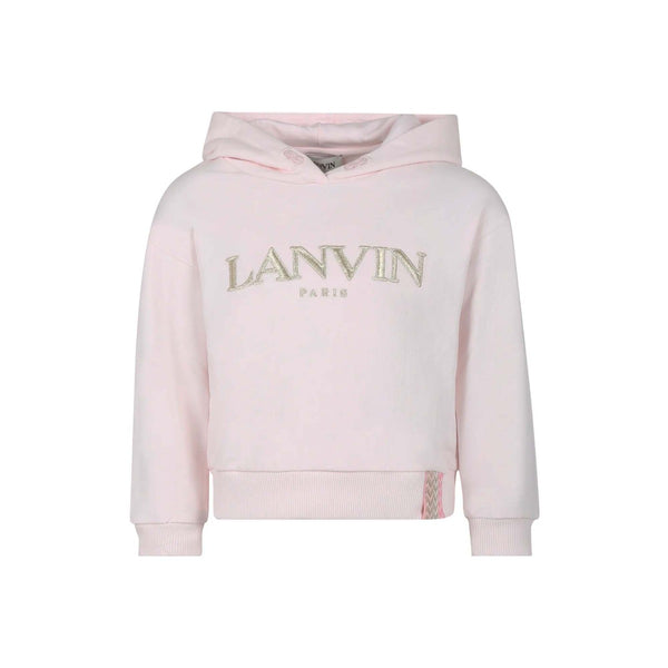 Girls Light Pink Logo-Embroidered Hoodie