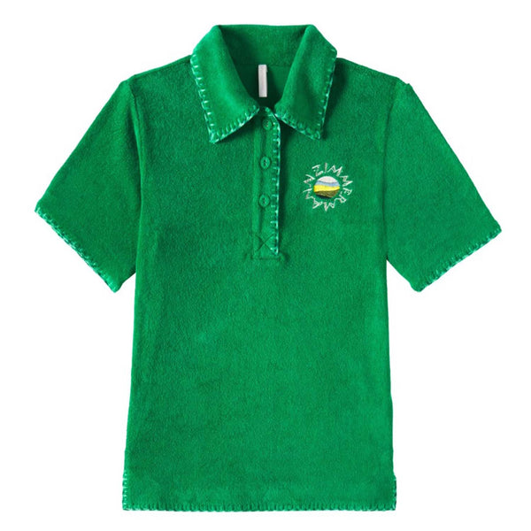 Girls Green Everley Cotton-Blend Terry Dress