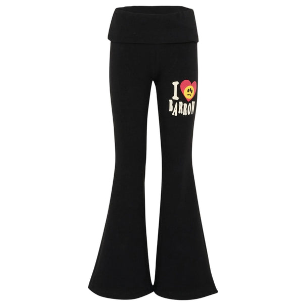 Girls Black Logo-Print Flared Leg Leggings