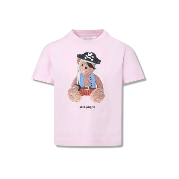 Girls Pink Cotton Pirate Bear T-Shirt