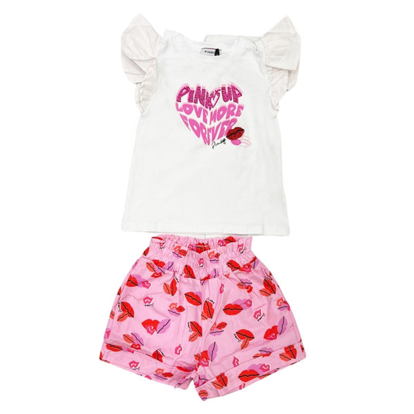 Girl Cream Cotton Short Set