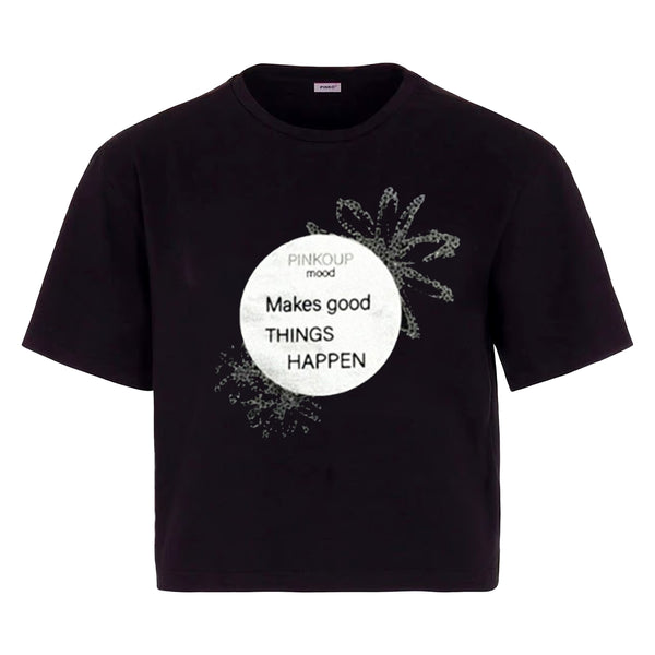 Girl Black Cotton T-Shirt