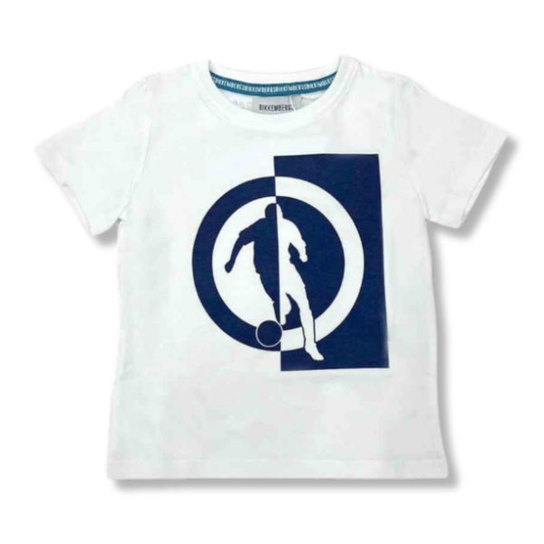 Boys White Cotton Half Sleeves T-Shirt