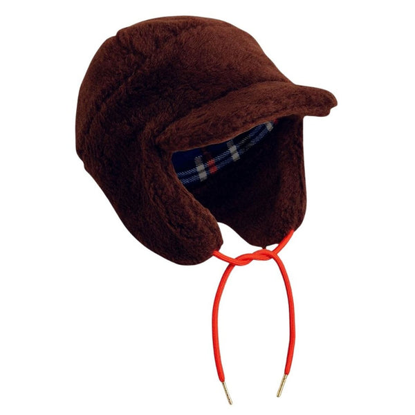 Boys Brown Faux Fur Cap
