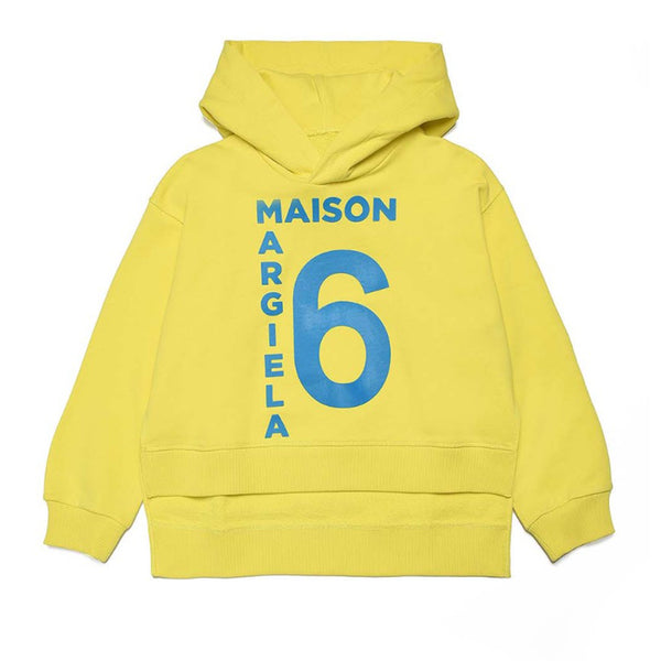 Yellow hooded sweatshirt with front logo