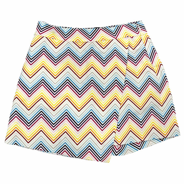 Girls Cotton Diagonal Stripe Pattern Skirt