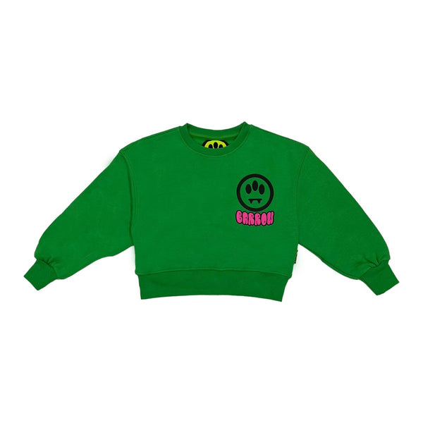 Girls Green Logo Print Sweatshirt