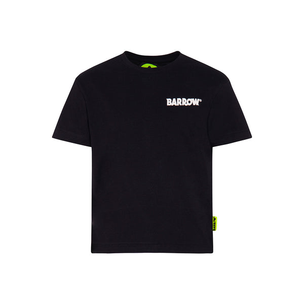 Kids Black Cotton Half Sleeves T-Shirt
