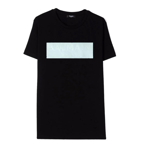 Unisex Black Embossed Logo Patch Black T-shirt
